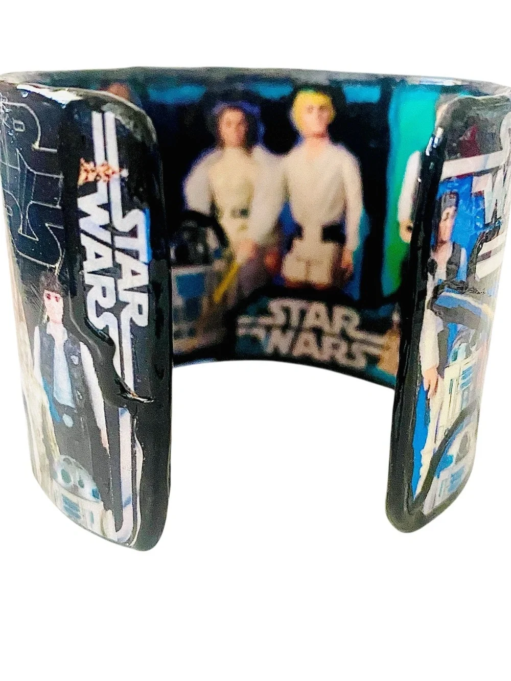 Star Wars Multi-Color Character Collage Wide Cuff Bracelet